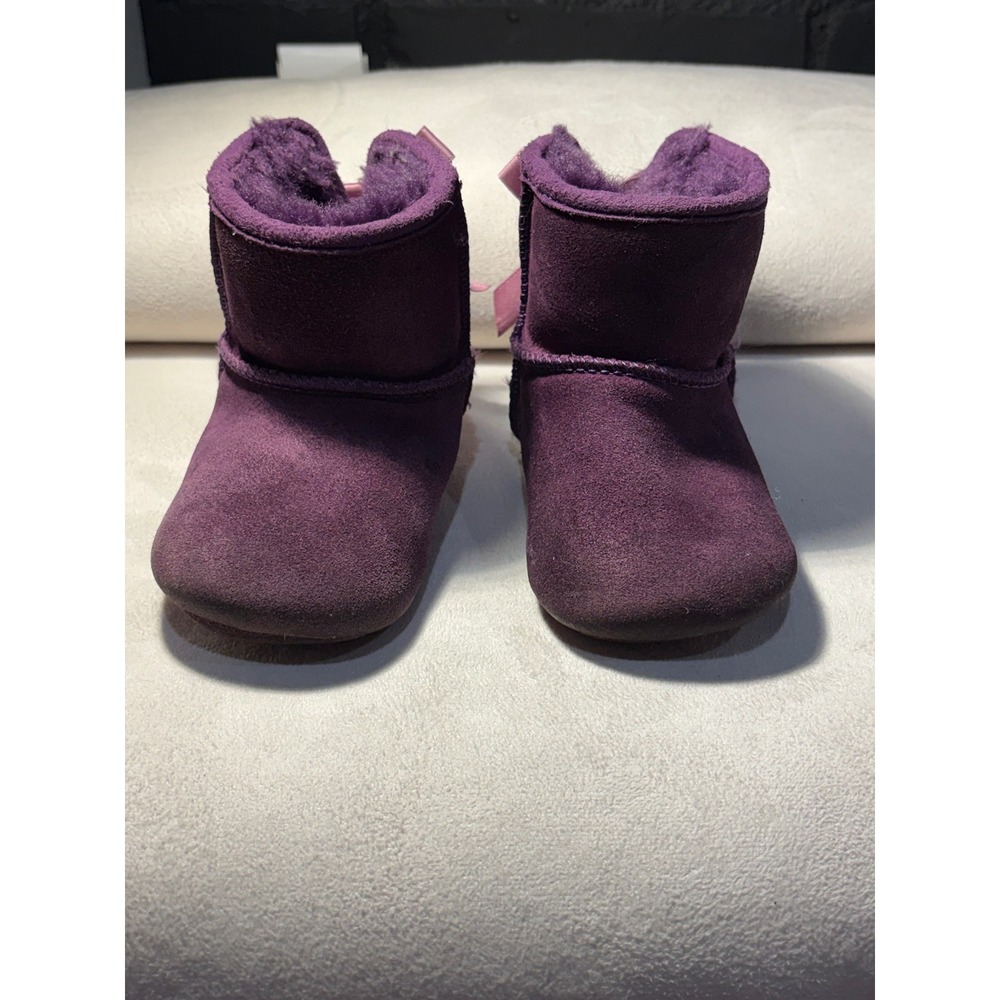 UGG Australia Jesse Bow Purple Suede Baby Boots Infant Size 4/5 1006483I